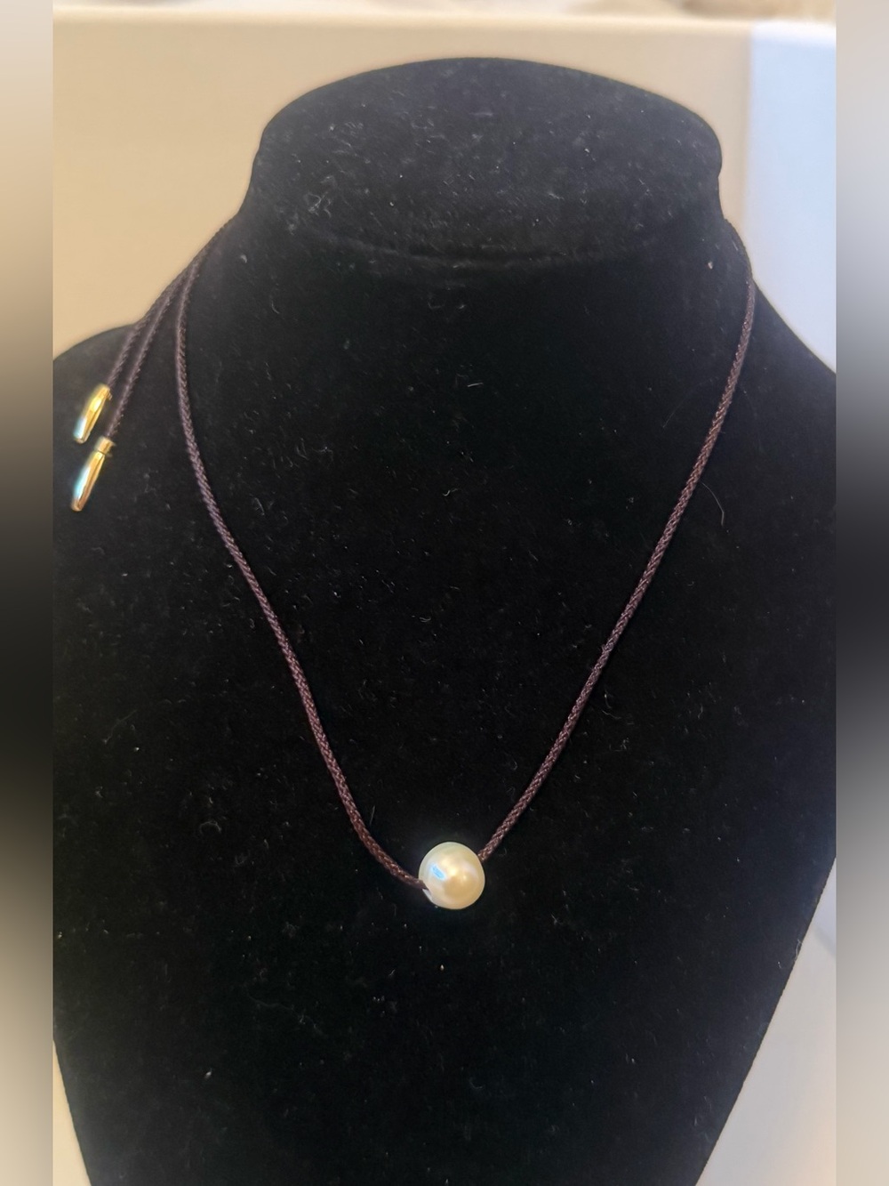 Roxanne Assoulin Brown Cord Pearl Choker Necklace - Picture 5 of 12